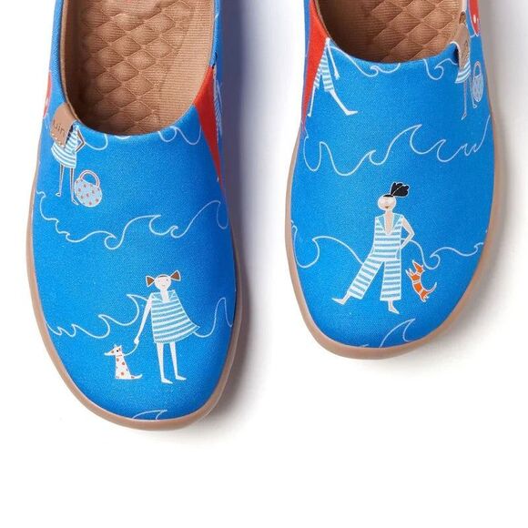 UIN Women's Comfort Shoes Casual slipper(Coastal Walk with Pups 2 ) - Picture 8 of 10